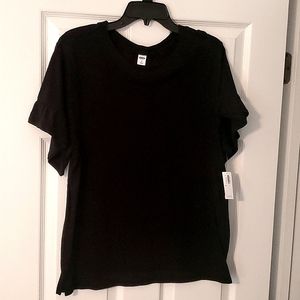 Old Navy Ruffled Sleeve shirt, size M, Black